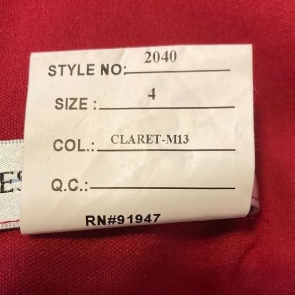 Dessy Collection Claret Cross Back Bridesmaid Cocktail Formal Dress Midi Size 4 - Picture 4 of 9